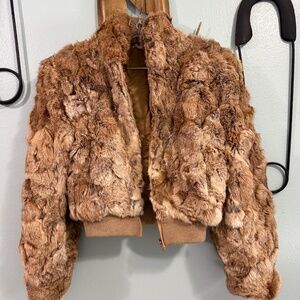Real rabbit fur vintage jacket